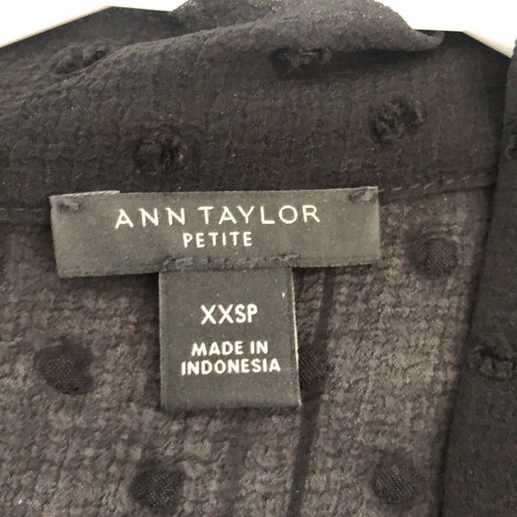 Ann Taylor dotted ruffle tie neck top - Picture 7 of 9